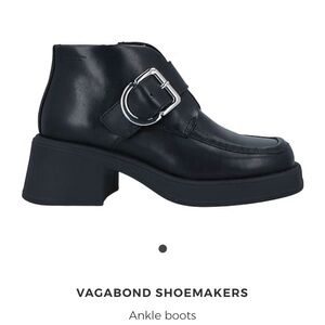 Vagabond Black Ankle Boots with Buckle